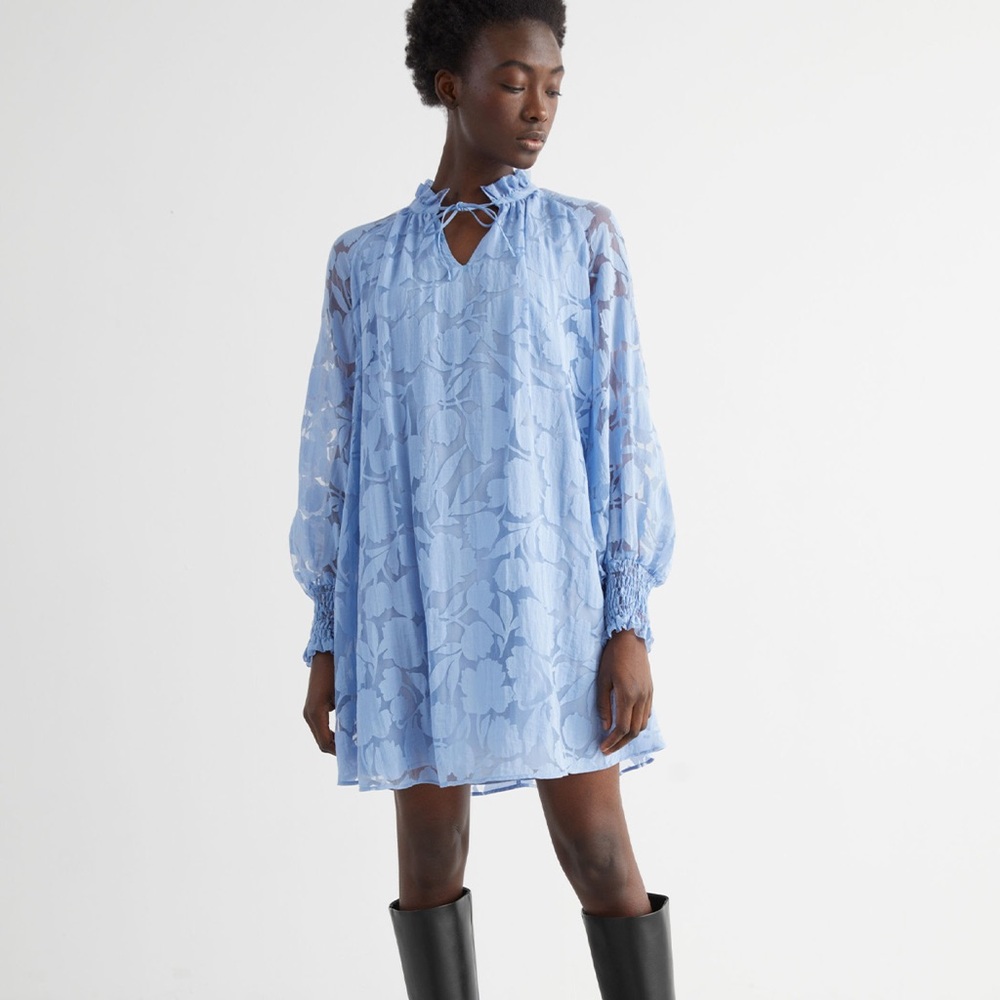 & Other Stories Blue Floral Mini Dress